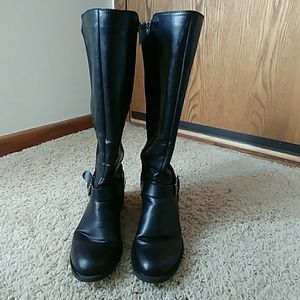 Franco Sarto Cordon Black Riding Boots